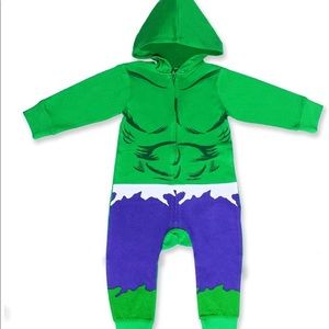 Hulk zip up onesie with hood. 12 month.